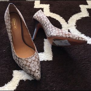 Coach stylish logo heels size 7.5B