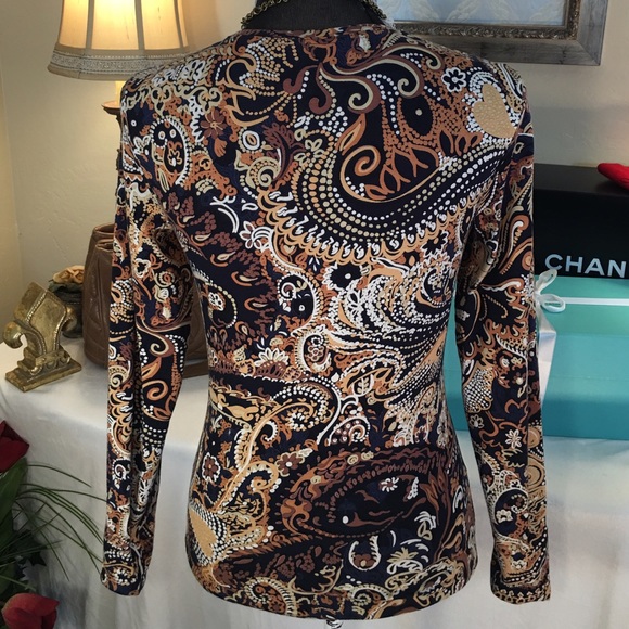 Escadagorgeous Multi Colored Patterned Cotton Top - image 2