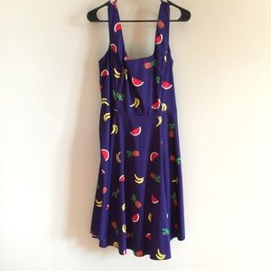 ModCloth 1X Fancy Fruit Fit N Flare Dress