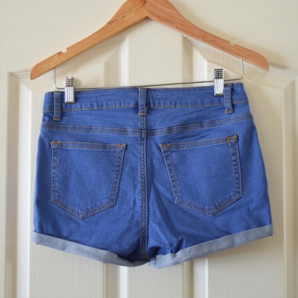 NWOT Blue High Waisted Shorts - Picture 3 of 3