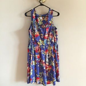 ModCloth 1X Floral Fit N Flare Dress