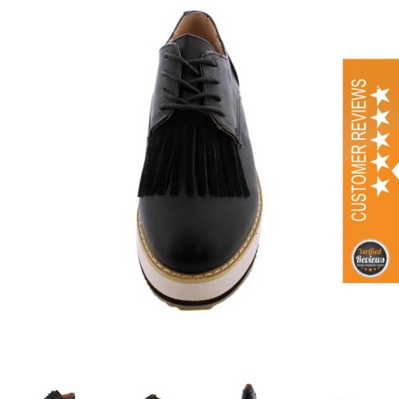 NIB NWT Black Platform Oxford Sneaker - Picture 2 of 4