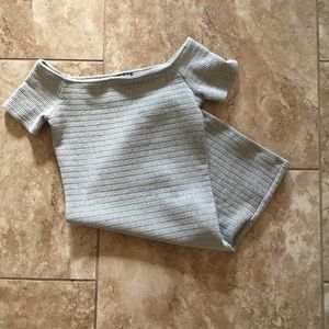 Topshop Gray Bardot Bodycon Dress