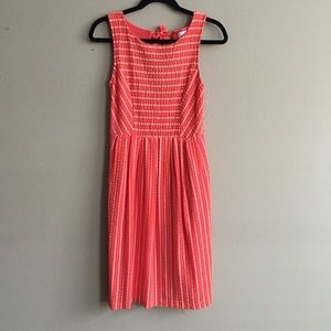 Anthropologie midi length coral dress