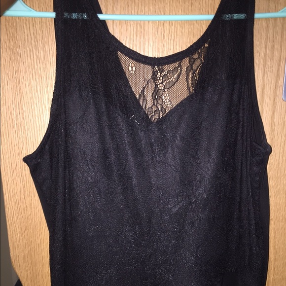 Lace Top Black Dress