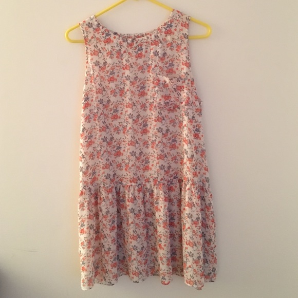 Forever 21 Bohemian Floral Drop Waist Dress size L