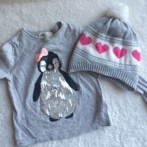 Bundle knit sweater and beanie