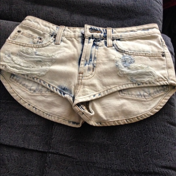 LF Carmar Patricia acid wash patchwork shorts-NWT!