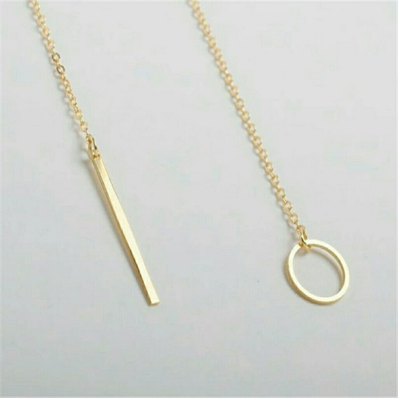 Gold chain women Shaped Necklace Circle La - Picture 2 of 3