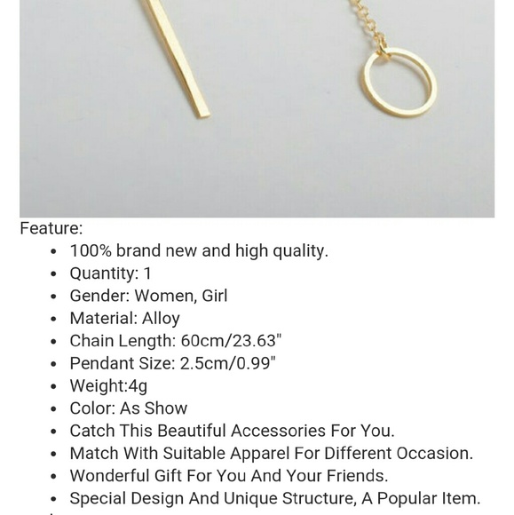 Gold chain women Shaped Necklace Circle La - Picture 3 of 3