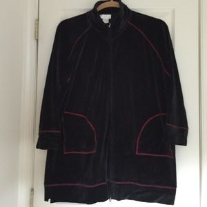 *SOLD* Almost new velour sporty long jacket (plus)