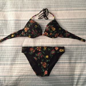 Victoria's Secret Paisley Print Black Bikini 36B,M