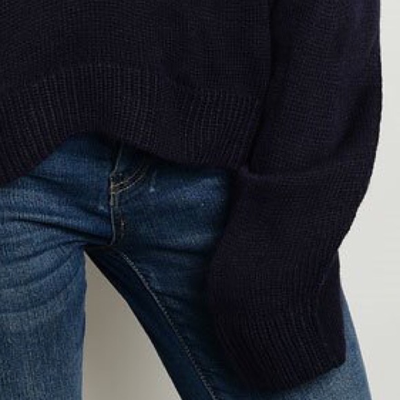 Navy Boyfriend V-Neck Sweater - Picture 2 of 4