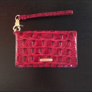 Brahmin Lacquer Red Patent Leather Wristlet