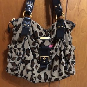 Juicy couture velvet cheetah diaper bag/purse