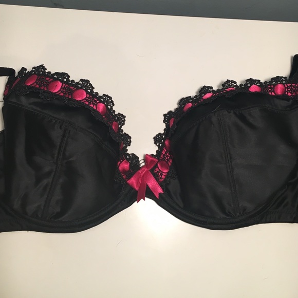 Black Satin Bra