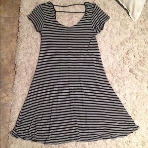 Black and white striped dress