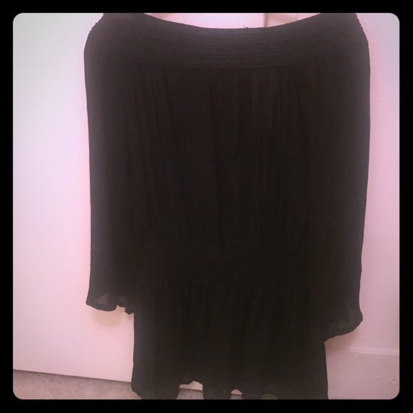 Cute off the shoulder black dress