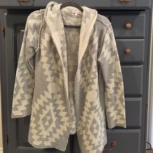 Cream and grey hooded sweater