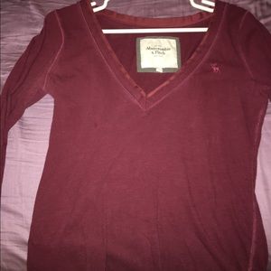 Long Sleeve Burgundy Abercrombie Shirt