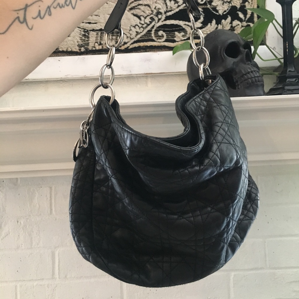 Authentic Christian Dior lambskin quilted bag