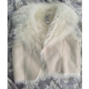 NWT Caché fur and suede vest