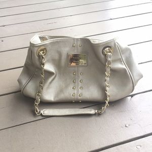 Nicole Miller studded handbag with gold accents
