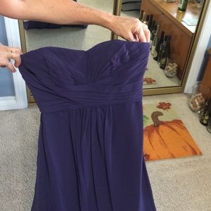 David's Bridal dress. Floor length. Strapless.