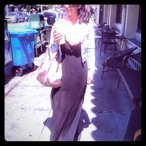 Black H&M sheer bottom strapless maxi dress