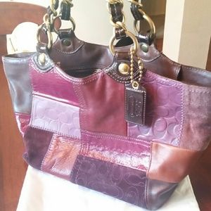 Coach patchwork leather tote