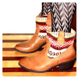 Chevron Ankle Boots