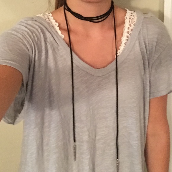 black suede choker necklace