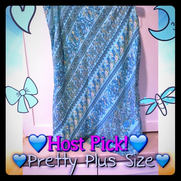 💙HP!💙🎊Gap Blue+Yellow Paisley Below Knee Skirt