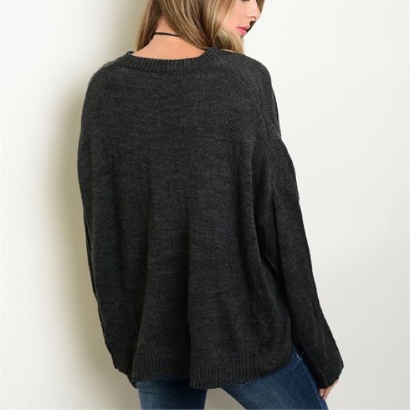 🌟Last One🌟 Charcoal Gray Boyfriend Sweater - Picture 3 of 4