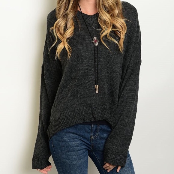 🌟Last One🌟 Charcoal Gray Boyfriend Sweater - Picture 4 of 4