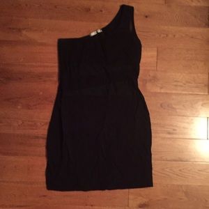 Papaya black & mesh one shoulder bodycon dress