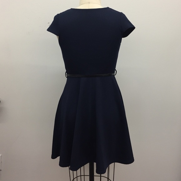 Cap Sleeve Navy Dress - Picture 2 of 2