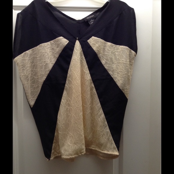 Cute black with cream lace blouse. Brand new