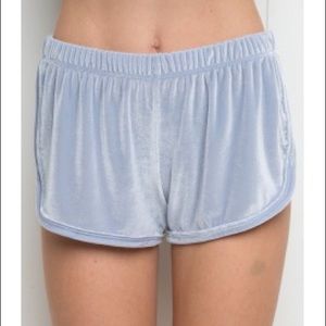 Brandy Melville lisette blue Velvet shorts