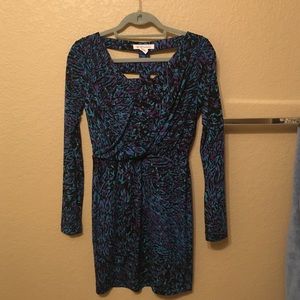 BCBGeneration Long Sleeve Print Dress