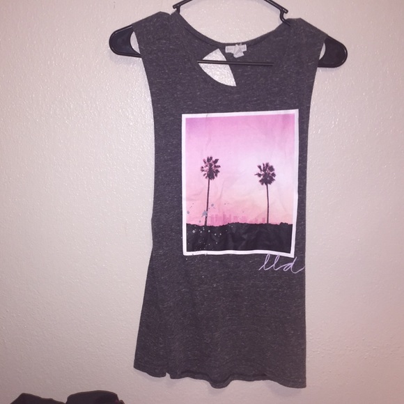 Open back gray top