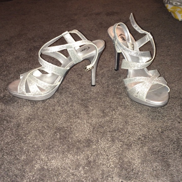 Silver Glitter Heels