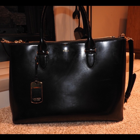 Black Leather Ralph Lauren satchel - Picture 4 of 4
