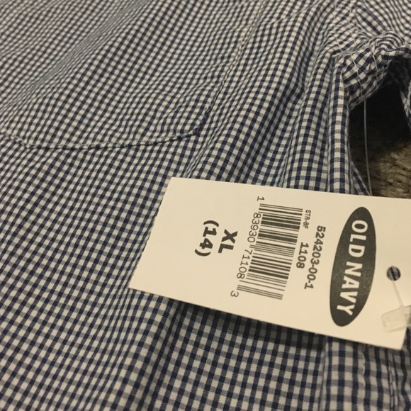 Old Navy Blue Plaid Shirt - Picture 3 of 3