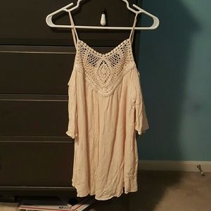 Off the shouldee crocheted dress