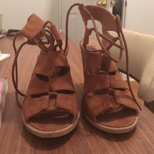 Lace up heeled sandals