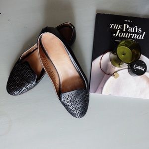 J. Crew Cleo Black Perforated Loafers