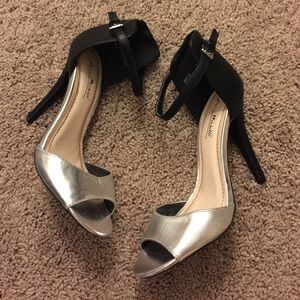 Black and silver high heel