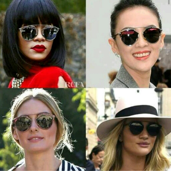 Golden Metallic brow Bar Sunglasses - Picture 3 of 4