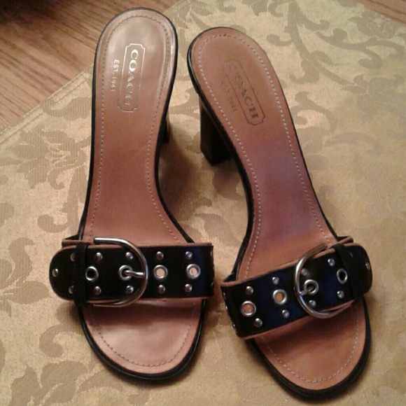 Coach Devon Khaki Leather Slide Italy